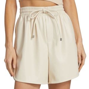 Alc white faux leather shorts